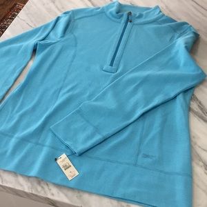 New Talbots activewear, long sleeve turquoise top.